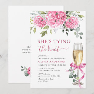 Invitación Watercolor Pink Hydrangea Bridal Shower