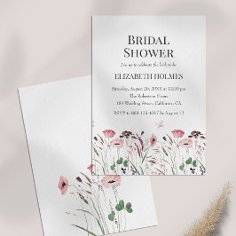 Invitación Watercolor Pink Poppy Meadow Shower