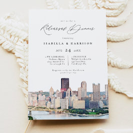 Invitación Watercolor Pittsburgh Skyline Boda ensayo