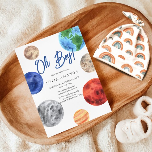 Invitación Watercolor Planet Baby Shower (Subido por el creador)