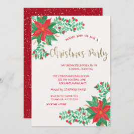 Invitación Watercolor Poinsettia, Navidades de Confetti Compa