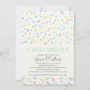 Invitación Watercolor Polka Dots Baby Shower