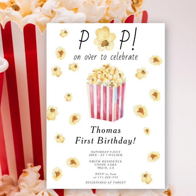 Invitación Watercolor Pop sobre Fiesta de cumpleaños infantil (Subido por el creador)