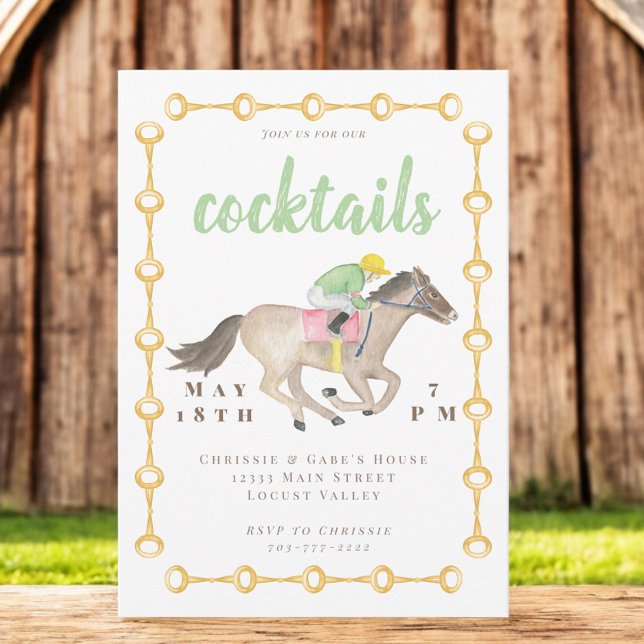 Invitación Watercolor Race Horse Cocktail Ecuestres (Subido por el creador)