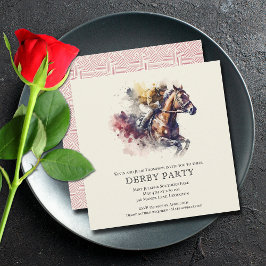 Invitación Watercolor Racehorse Derby