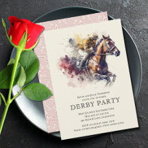 Watercolor Racehorse Derby Fiesta