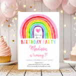 Invitación Watercolor Rainbow Heart Birthday<br><div class="desc">This adorable design features a modern hand painted watercolor rainbow and heart.</div>