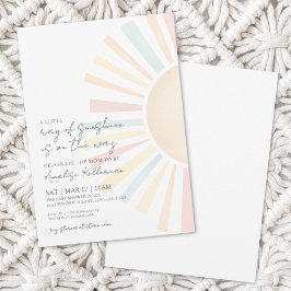 Invitación Watercolor Rayo Pequeño De Sunshine Sun Baby Showe