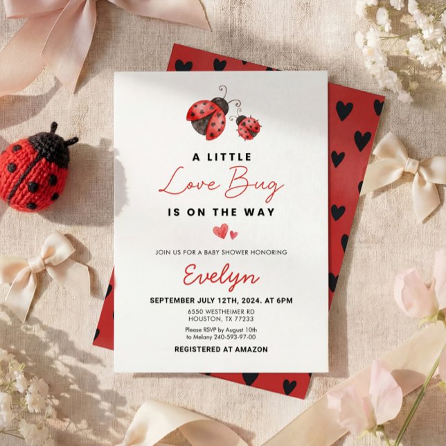 Invitación Watercolor Red Ladybug Baby Shower (Subido por el creador)
