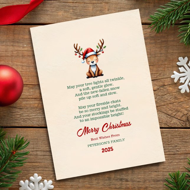 Invitación Watercolor Reindeer Christmas Greeting Card (Subido por el creador)
