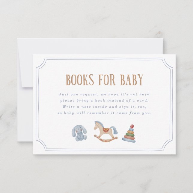 Invitación Watercolor Rocking Horse Books for Baby (Anverso)