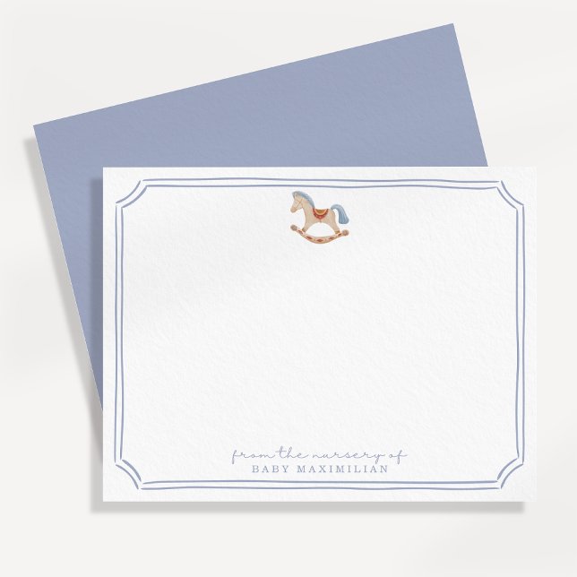 Invitación Watercolor Rocking Horse Nursery Note Card (Subido por el creador)