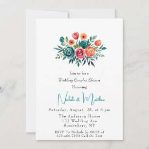 Invitación Watercolor Romance Boda Couples Shower