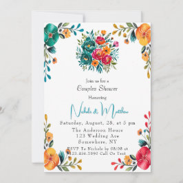 Invitación Watercolor Romance Parejas Ducha