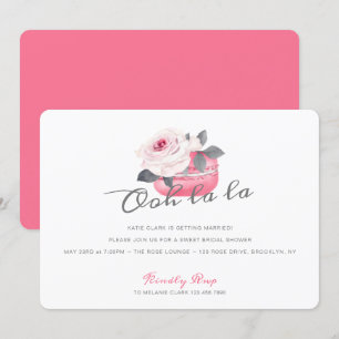 Invitación Watercolor Rosa Rosa Macaron Ducha Británica