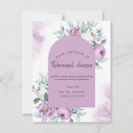Invitación Watercolor Rosas Lilac Dosis Cena ensayada