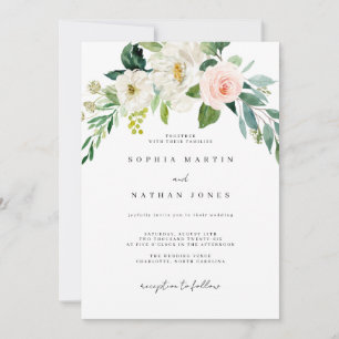 Invitación Watercolor Rubor Green Leaf Boda Botánico Inv