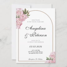 Watercolor Rubor Peony Flores Boda Floral