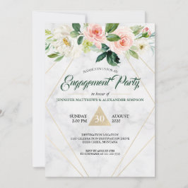 Invitación Watercolor Rubor Pink Floral Boho Engagement Party
