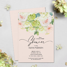 Invitación Watercolor Rubor Pink Floral Bridal Shower