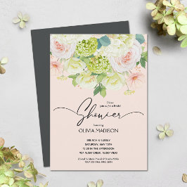Invitación Watercolor Rubor Pink Floral Bridal Shower
