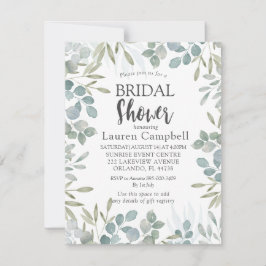Invitación Watercolor Sage Green Foliage Bridal Shower