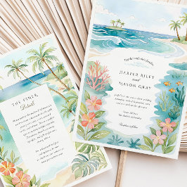 Invitación Watercolor San Andrés Colombia Boda