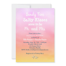 Watercolor Sandy Toes Couple's Shower Sunset