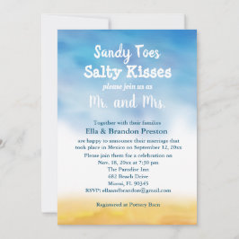 Invitación Watercolor Sandy Toes Post Wedding Recepción