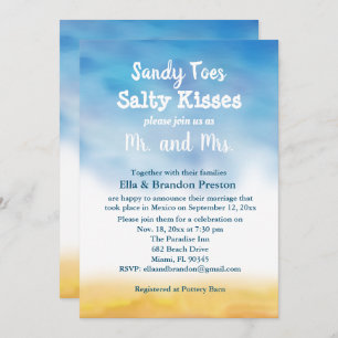 Invitación Watercolor Sandy Toes Post Wedding Recepción