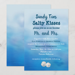 Invitación Watercolor Sandy Toes Wedding Invitar a la arena d