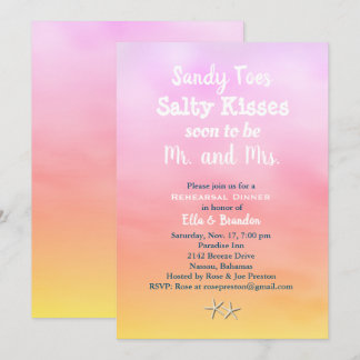 Invitación Watercolor Sandy Toques Ensayo Cena atardecer