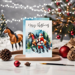 Invitación Watercolor Santa con Caballo
