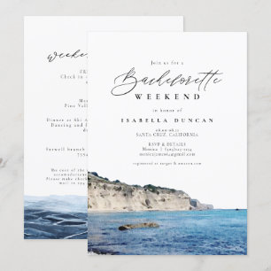 Invitación Watercolor Santa Cruz, California Beach Ocean