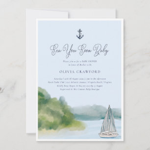 Invitación Watercolor Sea Pronto Baby Baby Shower