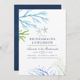 Invitación Watercolor Seaweed Beach Bridesmaids Luncheon