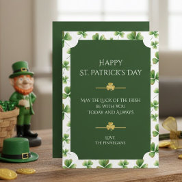 Invitación Watercolor Shamrock Happy St. Patrick's Day Card