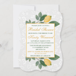 Invitación Watercolor Siciliano Lemons Bridal Shower