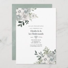 Invitación Watercolor Silver Sage Bridesmaids Luncheon