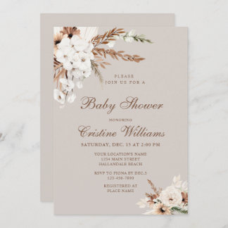 Invitación Watercolor Simple Elegante Boho Baby Shower