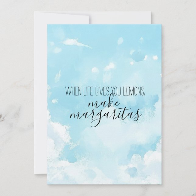 Invitación Watercolor Sky Thank You Card (Anverso)