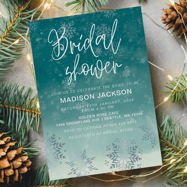 Invitación Watercolor Snowflakes Winter Bridal Shower (Subido por el creador)