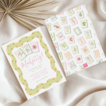 Watercolor Southern Summer Rattan Mahjong Party