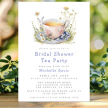 Watercolor Spring Bridal Shower Tea Fiesta