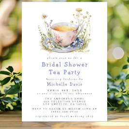 Invitación Watercolor Spring Bridal Shower Tea Fiesta