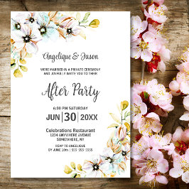 Invitación Watercolor Spring Floral Wedding Recepción