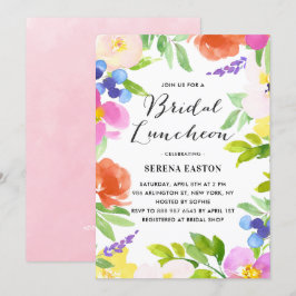 Invitación Watercolor Spring Flowers Bridal Luncheon