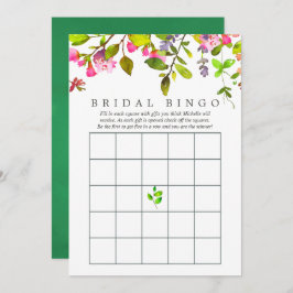 Invitación Watercolor Spring Foliage Bridal Shower Bingo
