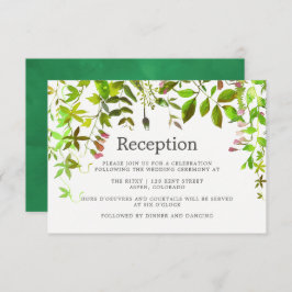 Invitación Watercolor Spring Foliage Wedding Recepción