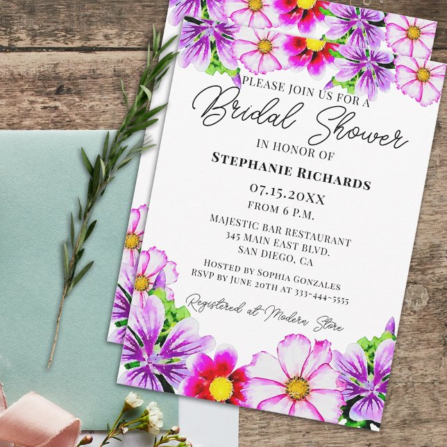 Invitación Watercolor Spring Garden Flores Bridal Shower (Subido por el creador)